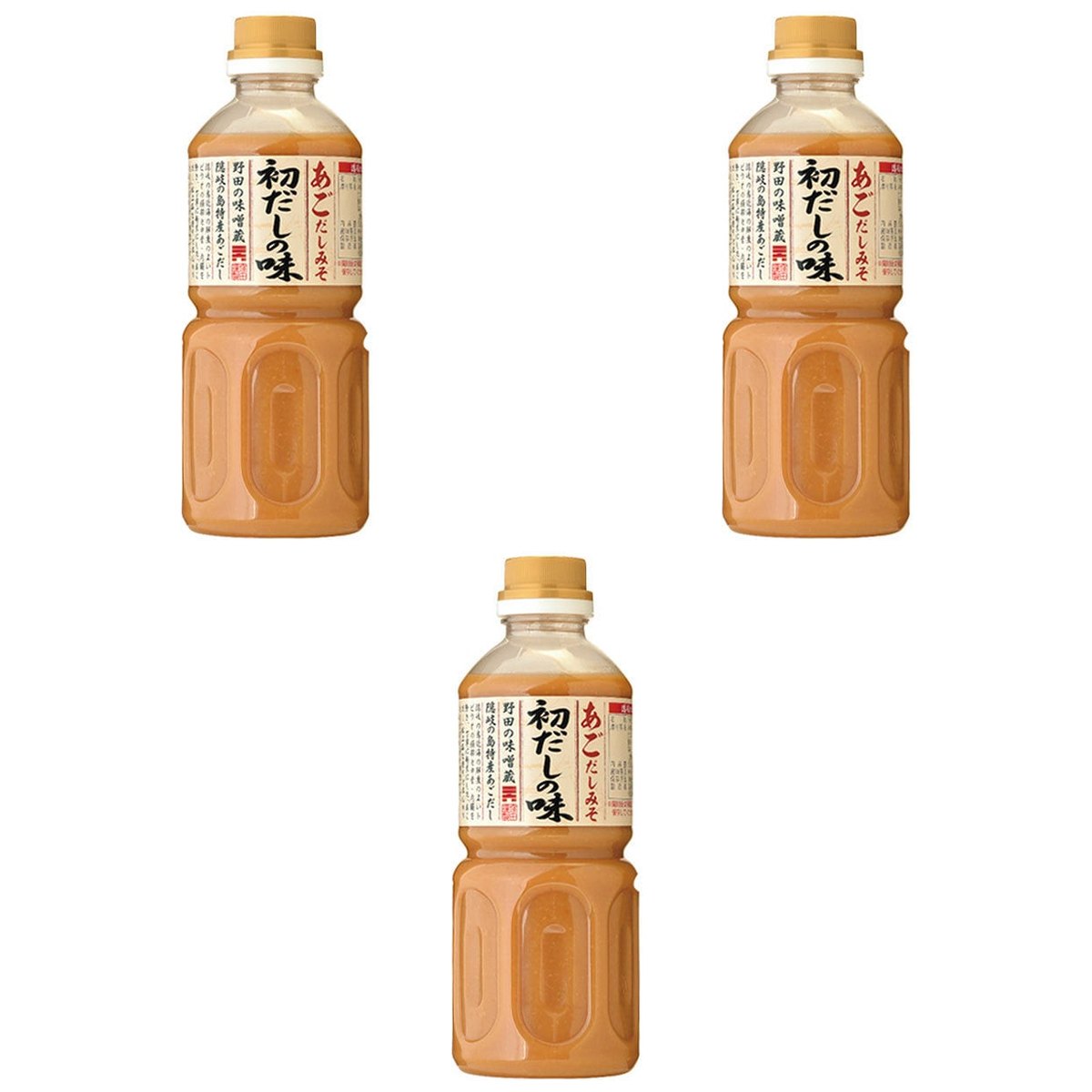 【商品説明】 窪田味噌醤油 あごだしみそ 初だしの味 500ml の 商品概要 いつでもどこでも美味しいお味噌汁がお手軽に! 液体タイプなのでお湯にさっと溶け、風味豊かなだし入りですので、だしを取る手間がいりません。大さじ1杯でお椀一杯分、欲しい分だけ作れますので無駄もありません。 アウトドアにもおすすめ お湯さえあれば熱々のお味噌汁がすぐに出来上がるので、キャンプやバーベキューなどのアウトドアにもぴったりです。 内容量:500ml セット内容:3個 原産地:日本 【商品スペック】 窪田味噌醤油 あごだしみそ 初だしの味 500ml の商品スペック その他 ●原材料:味噌(国内製造)、食塩、還元水飴、あご煮干、しょうゆ、砂糖混合ぶどう糖果糖液糖、酵母エキス/アルコール、調味料(アミノ酸等)、増粘剤(キサンタン)、(一部に小麦・大豆を含む) 他の窪田味噌醤油の食品&飲料・お酒を探す 食品&飲料・お酒 窪田味噌醤油）調味料・油・スパイス 窪田味噌醤油）味噌 窪田味噌醤油 メーカー都合により、パッケージや内容が変更となる場合がございます。パッケージ変更を理由とした返品は承っておりません。