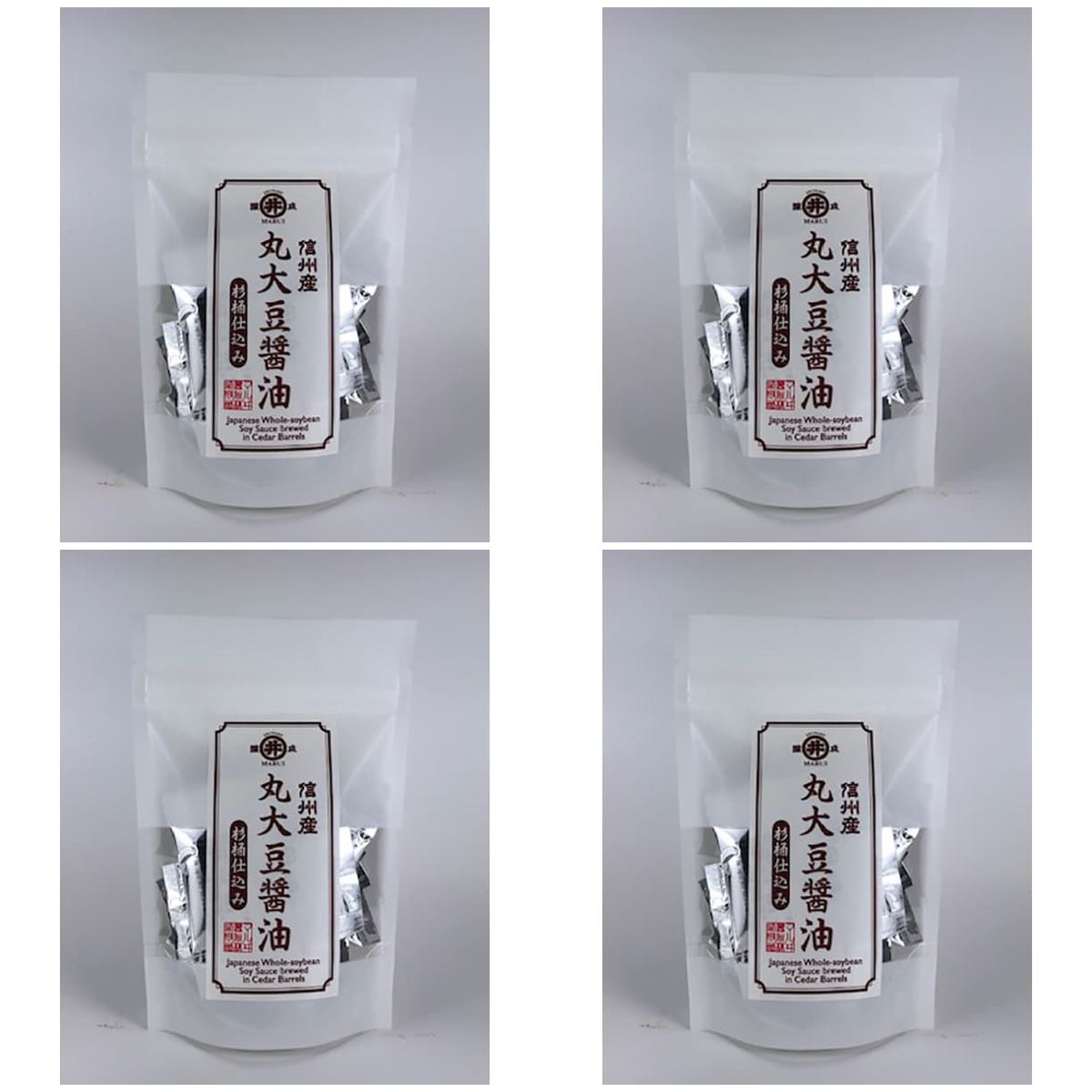 マルヰ醤油 杉桶仕込み ミニパック 丸大豆醤油 (5ml×12包) 60ml × 4【Y倉庫】