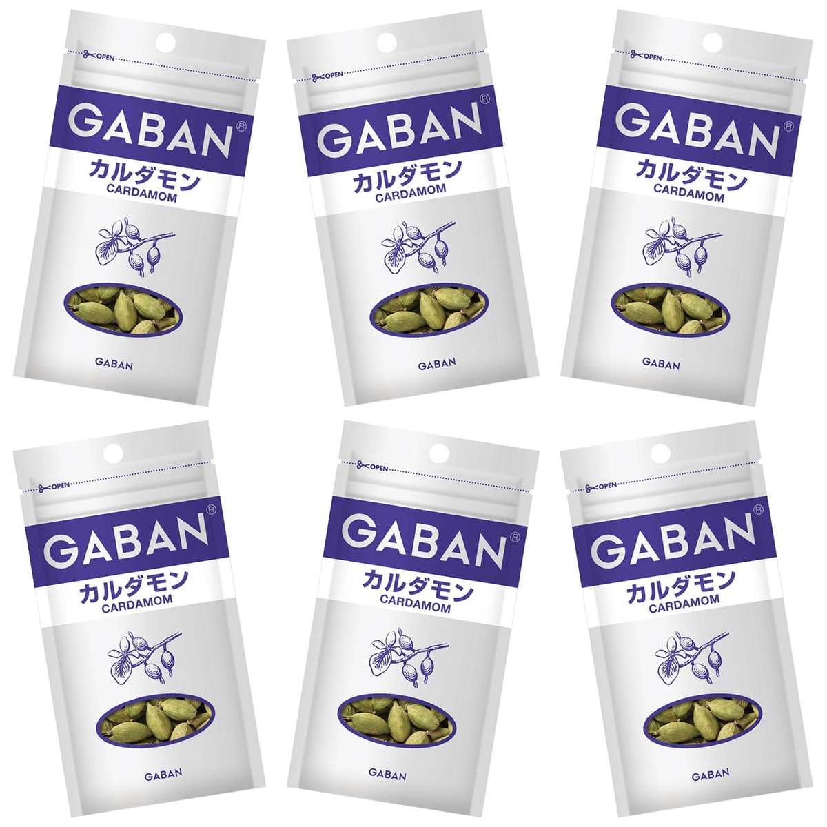 ギャバン GABAN ハウス食品 GABAN カルダモン ホール 袋4g × 6【Y倉庫】