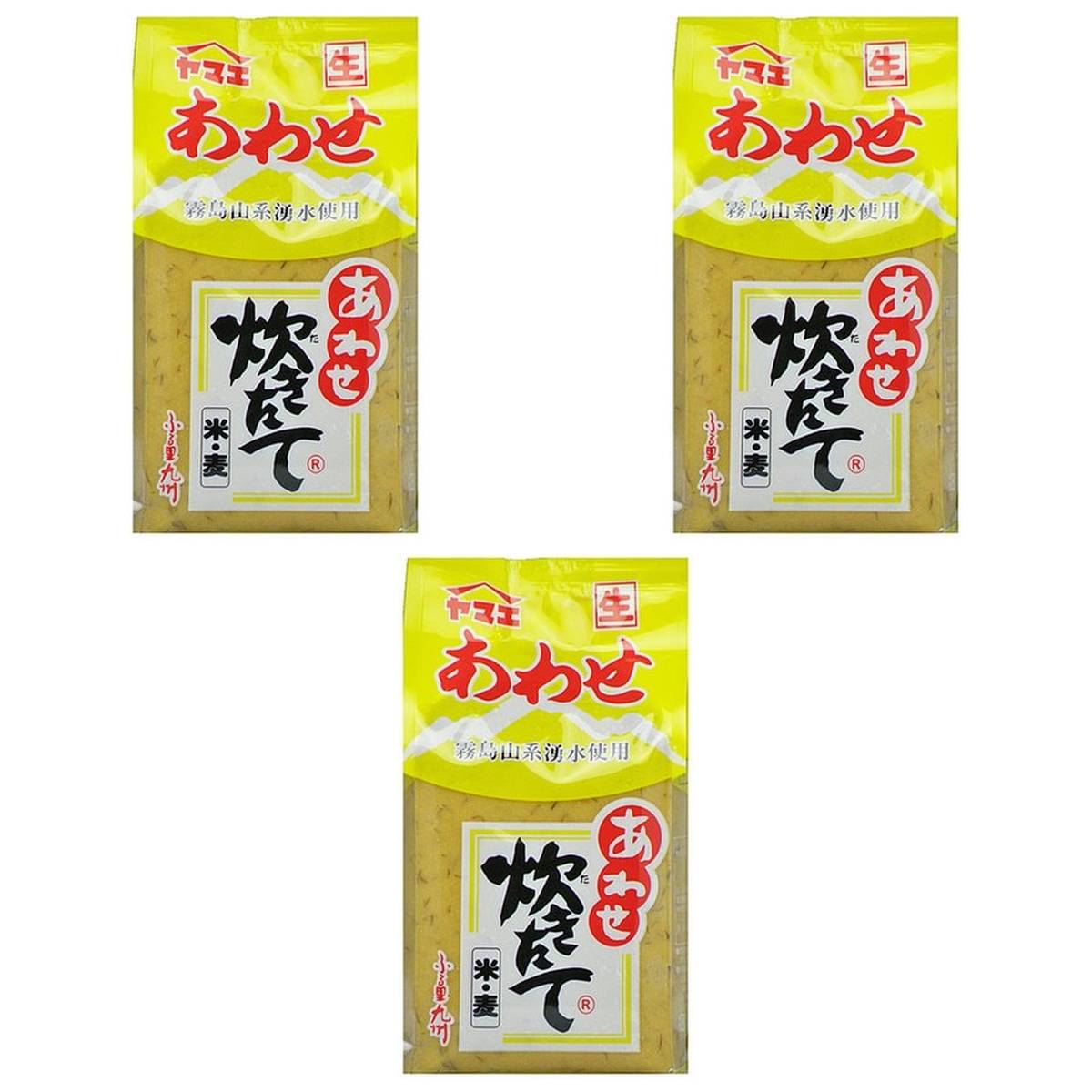 【商品説明】 ヤマエ食品工業 炊きたてあわせみそ 1kg の 商品概要 旨みと風味 麦みそのコクと、米みそのまろやかさをあわせ持つ、旨みと風味が高いあわせ味噌です。 内容量:1kg セット内容:3個 【商品スペック】 ヤマエ食品工業 炊きたてあわせみそ 1kg の商品スペック その他 ●原材料:大豆(カナダ)、大麦、米、食塩/酒精、調味料(アミノ酸等)、ビタミンB2 ●容量:1kg 他のヤマエ食品工業の食品&飲料・お酒を探す 食品&飲料・お酒 ヤマエ食品工業）調味料・油・スパイス ヤマエ食品工業）味噌 ヤマエ食品工業 メーカー都合により、パッケージや内容が変更となる場合がございます。パッケージ変更を理由とした返品は承っておりません。