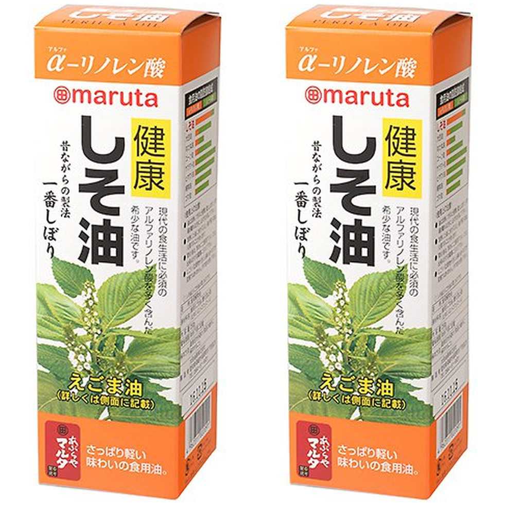 【商品説明】 太田油脂 00010800 健康しそ油 230g の 商品概要 商品概要 厳選したエゴマ(しそ科の植物)の種子から昔ながらの製法で作った一番しぼりの食用植物油です。 注意事項 ■開栓後の保存方法 ※開栓後は化粧箱に入れ、冷蔵庫に入れて保管し、お早めに(2ヶ月以内)お召し上がりください。 ■使用上の注意 ※にごり・沈殿物が生じることもありますが変質ではありません。そのままお使い下さい。 ※油は加熱しすぎると発煙・発火します。その場を離れるときは、必ず火を消してください。 ■摂取する上での注意事項 ※本品は、多量摂取により疾病が治癒したり、より健康が増進するものではありません。1日の摂取目安量を守ってください。 ※本品は特定保健用食品と異なり、消費者庁長官による個別審査を受けたものではありません。 ご利用方法 オメガ3脂肪酸(α-リノレン酸)は熱に弱く酸化しやすい特性を持っていますので、和え物や味噌汁に入れたり、ドレッシングや冷奴等に最適です。 注意事項 ※たんぱく量及び灰分量の数値は目安です。 ※原料事情により変動する場合がありますので予めご了承ください。 内容量:230g セット内容:2個 原産地:日本 【商品スペック】 太田油脂 00010800 健康しそ油 230g の商品スペック その他 ●内容量:230g ●名称:食用えごま油 ●原材料:食用えごま油(国内製造)/酸化防止剤(ビタミンC、ビタミンE) ●保存方法(未開封):直射日光を避け、常温の暗所に保存すること。 ●栄養成分表示(3g当たり) 脂質:3g n-3系脂肪酸:1.8g ※栄養素等表示基準値(18歳以上、基準熱量2,200kcal)に占める割合:90% ●栄養機能食品オメガ3脂肪酸(n-3系脂肪酸) ・本品に含まれるオメガ3脂肪酸(n-3系脂肪酸)は、α-リノレン酸です。 ・n-3系脂肪酸は、皮膚の健康維持を助ける栄養素です。 ・1日当たりの摂取目安量3gを目安にお召し上がりください。小さじ約1杯分 ・食生活は主食、主菜、副菜を基本に、食事のバランスを。 他の太田油脂の食品&飲料・お酒を探す 食品&飲料・お酒 太田油脂）調味料・油・スパイス 太田油脂）食用油 太田油脂）植物油 太田油脂 メーカー都合により、パッケージや内容が変更となる場合がございます。パッケージ変更を理由とした返品は承っておりません。