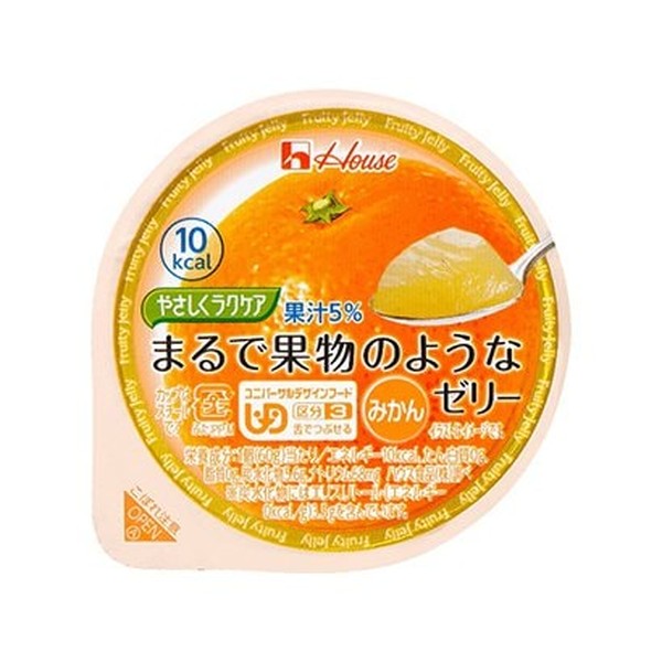 【15セット】ハウス食品 やさしくラクケア まるで果物のようなゼリー みかん 60g [ゼリー]【Y倉庫】