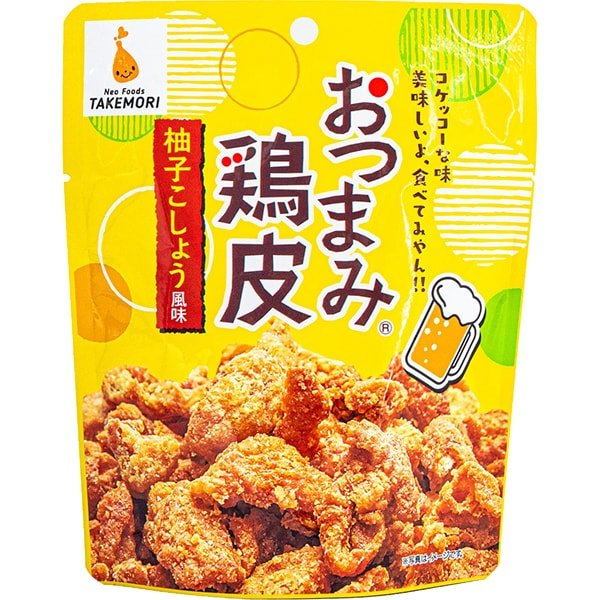 【4セット】ネオフーズ竹森 おつまみ鶏皮 柚子こしょう風味 50g【Y倉庫】