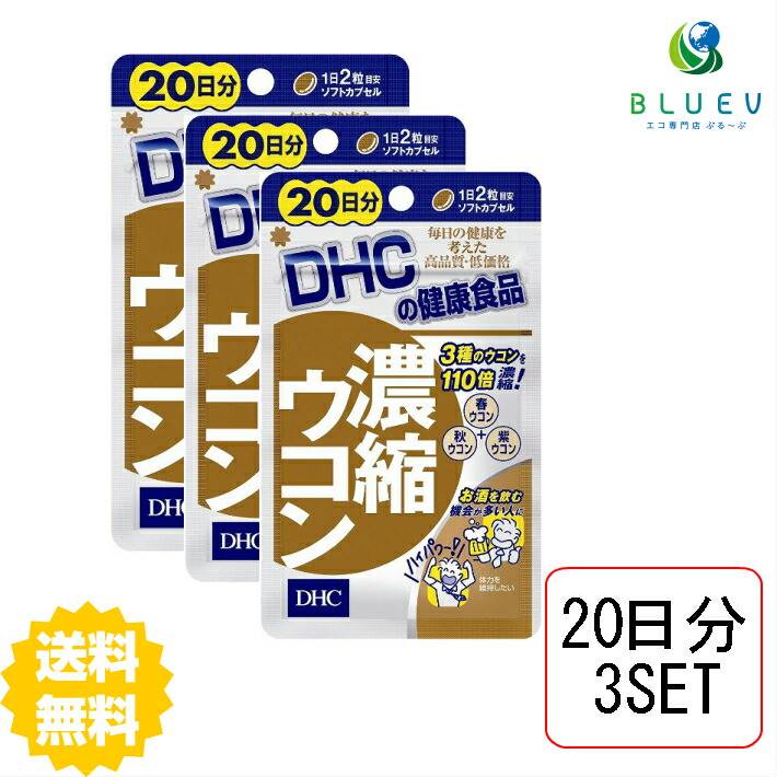 【マラソン期間 P5倍】 DHC サプリメント 濃縮ウコン 20日分 （40粒）×3セット