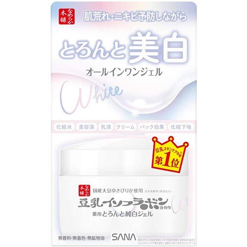 なめらか本舗 保湿クリーム 【マラソン期間 P5倍】 なめらか本舗 とろんと濃ジェル 薬用美白 N 100g 豆乳イソフラボン オールインワンジェル 基礎化粧品 化粧水 美容液 乳液 パック 化粧下地 高保湿 クリーム プチプラ 時短 ニキビ予防