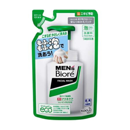 【送料無料】 メンズビオレ 泡タイプ 薬用 アクネケア 洗顔 つめかえ用 130ml