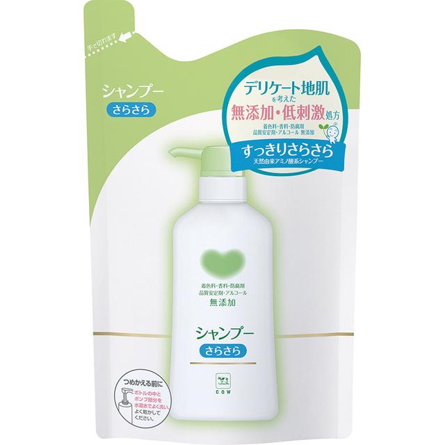 【送料無料】 牛乳石鹸 カウブランド 無添加シャンプー さらさら 詰替え用 380ml つめかえ 髪 ヘアケア ノンシリコン アミノ酸 無添加 弱酸性 日本製 美容 cow