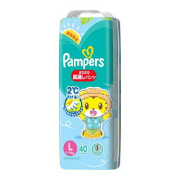 パンパース さらさらケア 風通しパンツ スーパージャンボ L サイズ 40枚入り pampers おむつ パンツタイプ 紙オムツ 赤ちゃん ベビー 男女共用 男の子用 女の子用 ワイドギャザー 横モレ ギフト 贈り物 吸収性 人気 ランキング P&G