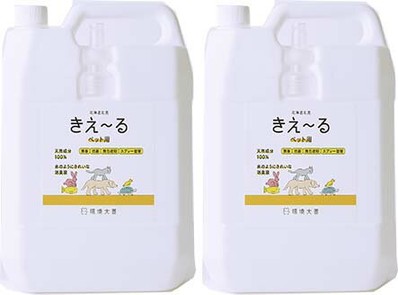 大切なペットに安全消臭 オールペット用消臭剤 天然100 お徳用 オンライン きえ るペット用消臭剤4000ml詰替えタイプ2本セット バイオ 強力消臭 消臭 きえ る きえーる ペット用 犬 いぬ 猫 ねこ うさぎフェレット 亀 バイオ消臭剤 環境ダイゼン 乳酸菌 酵母菌