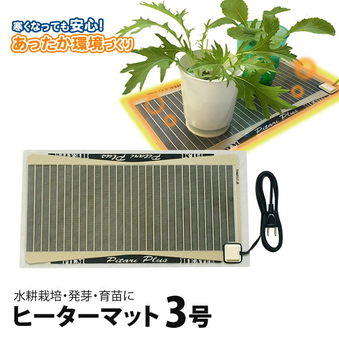 【2月限定 10%OFF】発芽 育苗 水耕栽培 植物 ヒーターマット ピタリ適温プラス 3号 約42×22cm 発芽育苗 【あす楽】