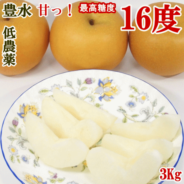 （ご予約品：9月中旬頃より発送開始）秀品、梨、和梨、豊水梨約3Kg（約6〜9玉）長野県塩尻市/名人保科さんが最高峰有機肥料で栽培梨　産直　産地直送　ギフト　贈答敬老の日ギフト　甘い梨　高糖度厳選　高級　ジューシー 【楽ギフ_のし】