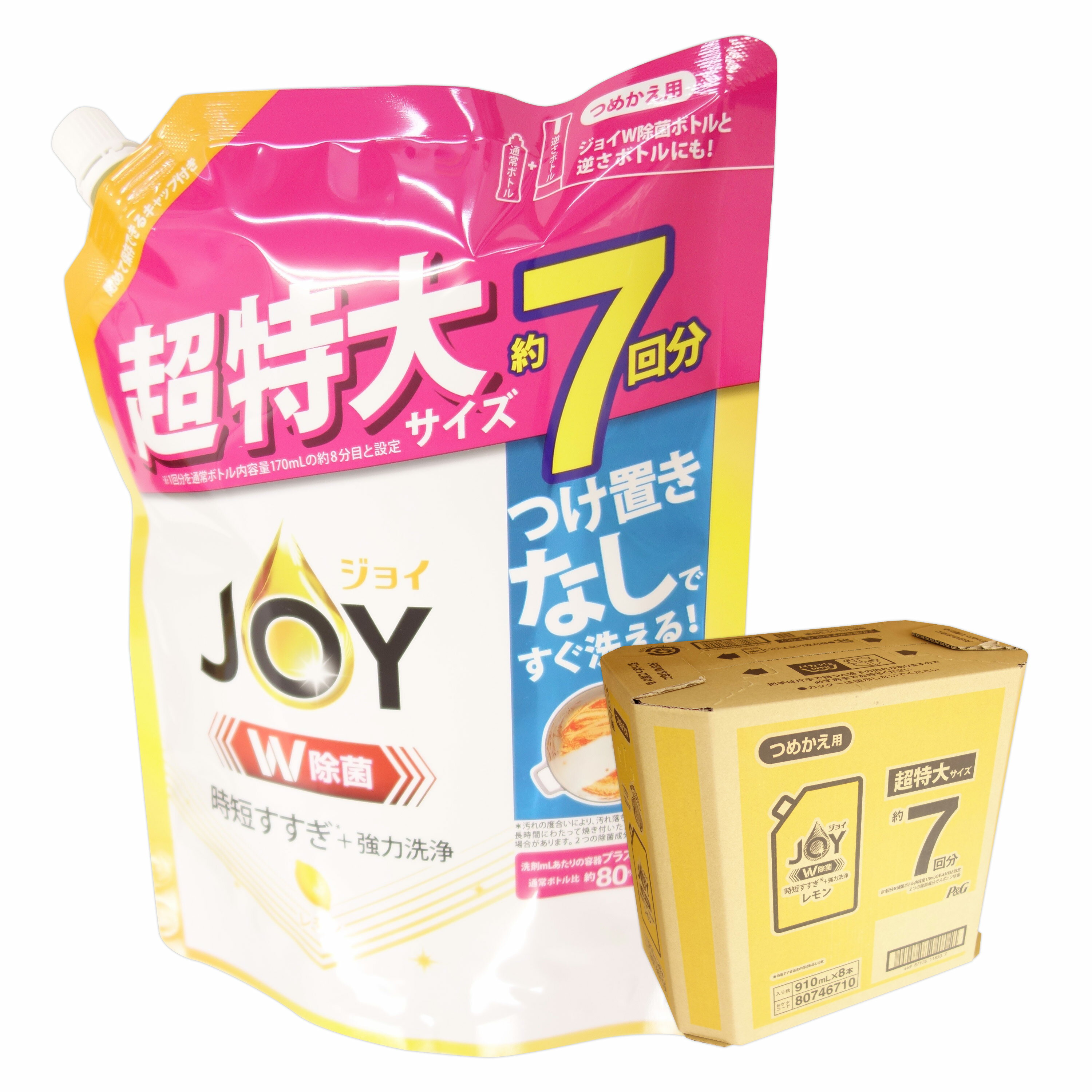 除菌ジョイコンパクト レモンの香り つめかえ用 超特大サイズ 910ml × 8パック 