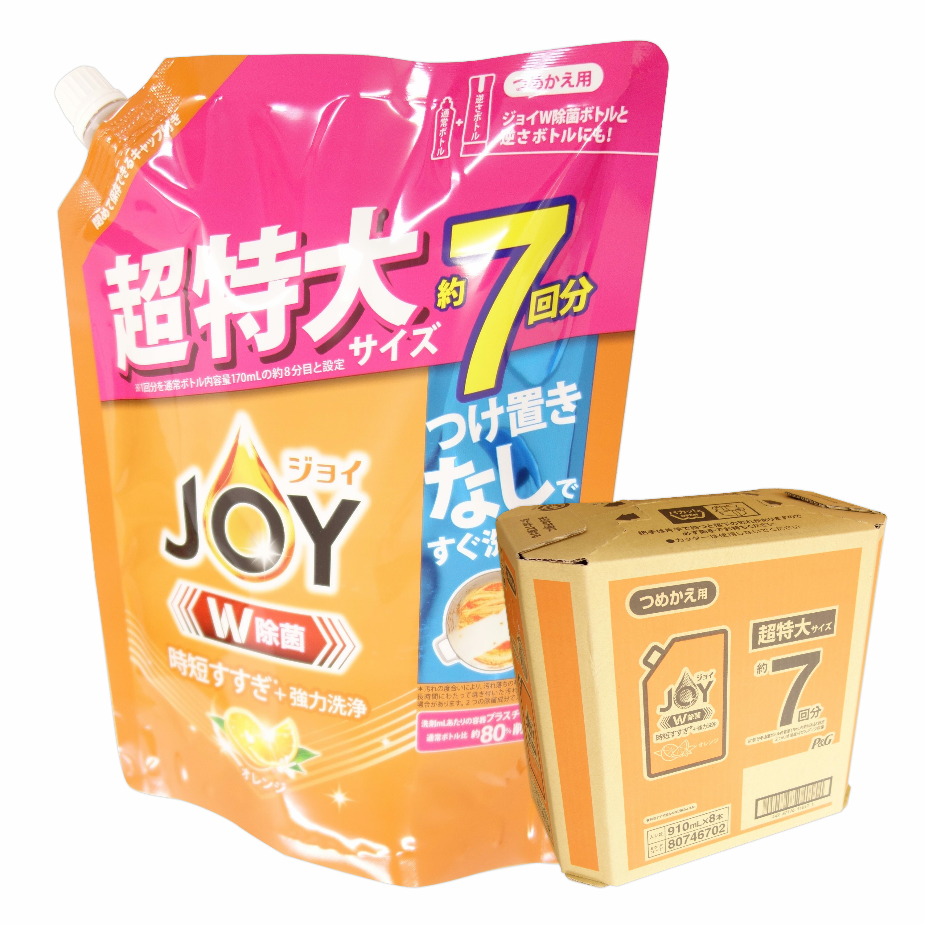 ジョイコンパクト オレンジ つめかえ用 超特大サイズ 910ml × 8パック 【P&G】【80746702】