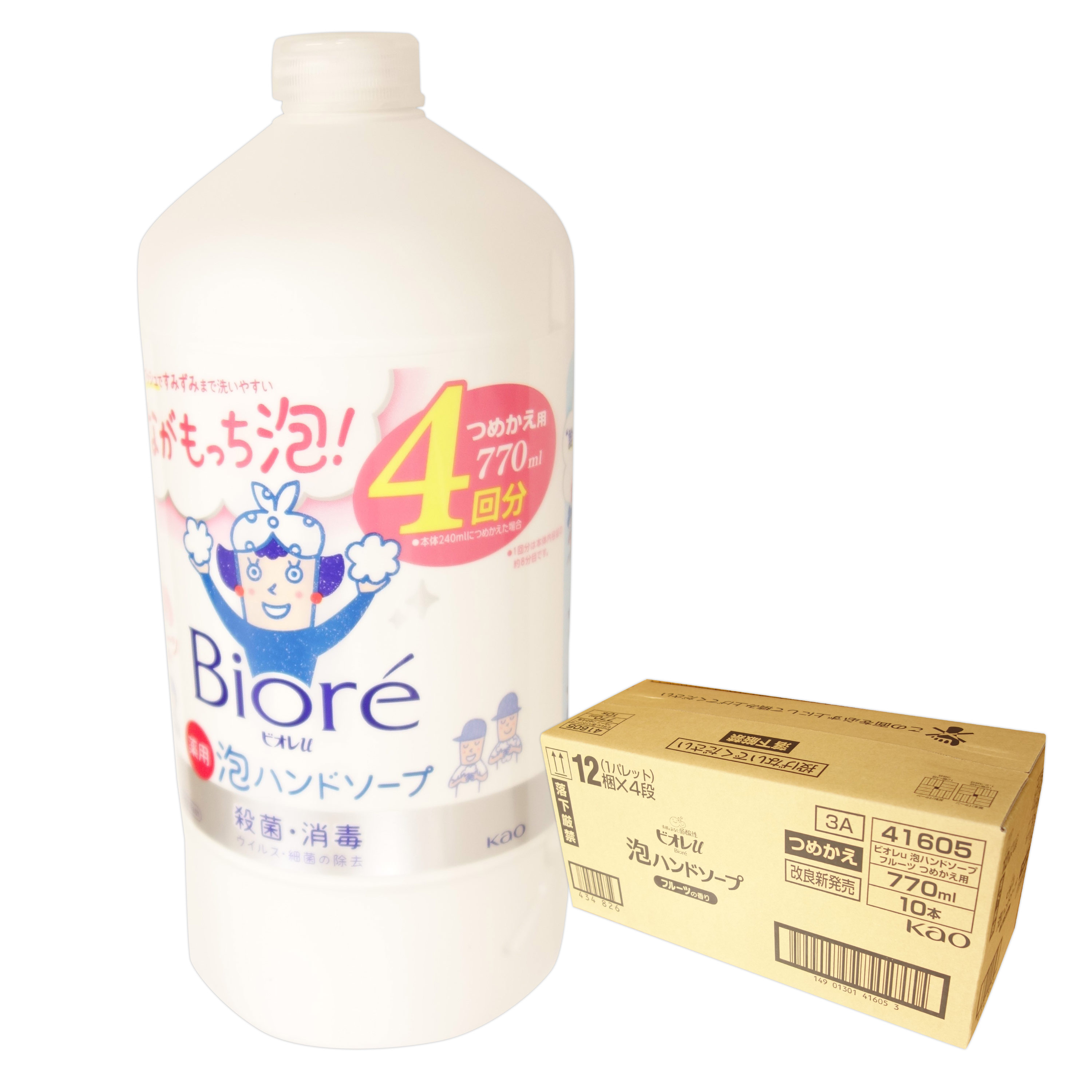 ビオレu 泡ハンドソープ フルーツの香り つめかえ用 770ml × 10本 【花王 kao】【41605】 その1