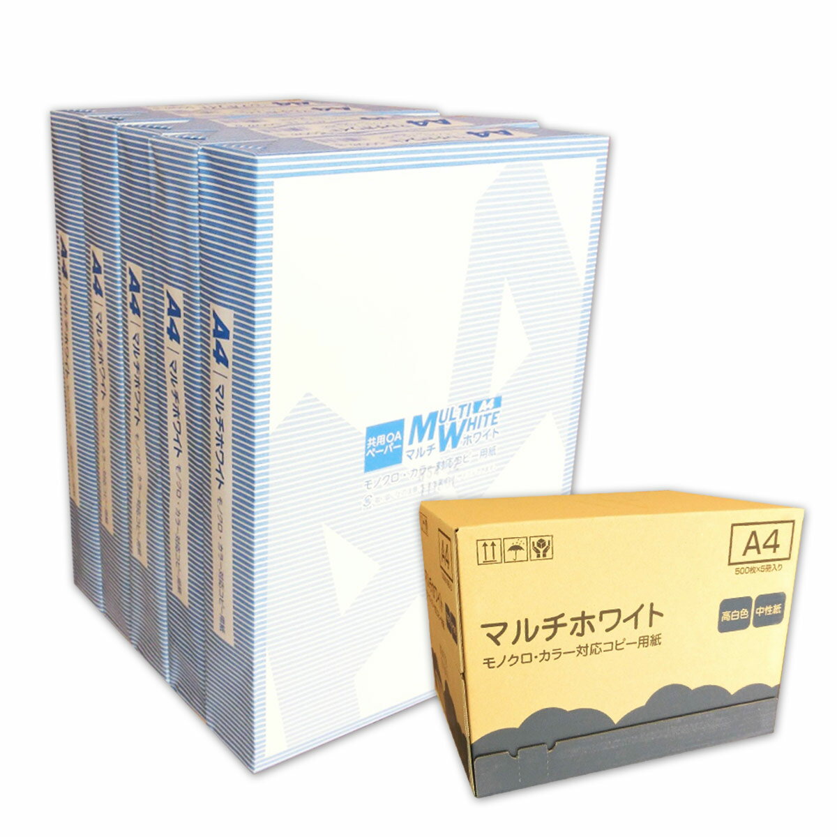 国産 コピー用紙 A4 マルチホワイト 2500枚 500枚 5冊 【王子製紙】