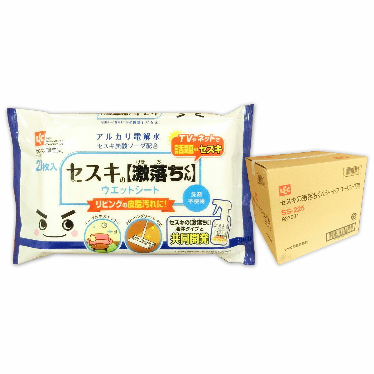 セスキの激落ちくん ウエットシート フローリング用 20枚 × 60パック 【レック LEC ゆう120サイズ 佐川140サイズ】【SS-225】