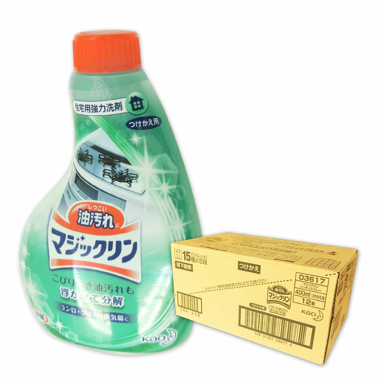マジックリン ハンディースプレー つけかえ用 400ml × 12本 【花王 kao ゆう80サイズ 佐川100サイズ】【03617】