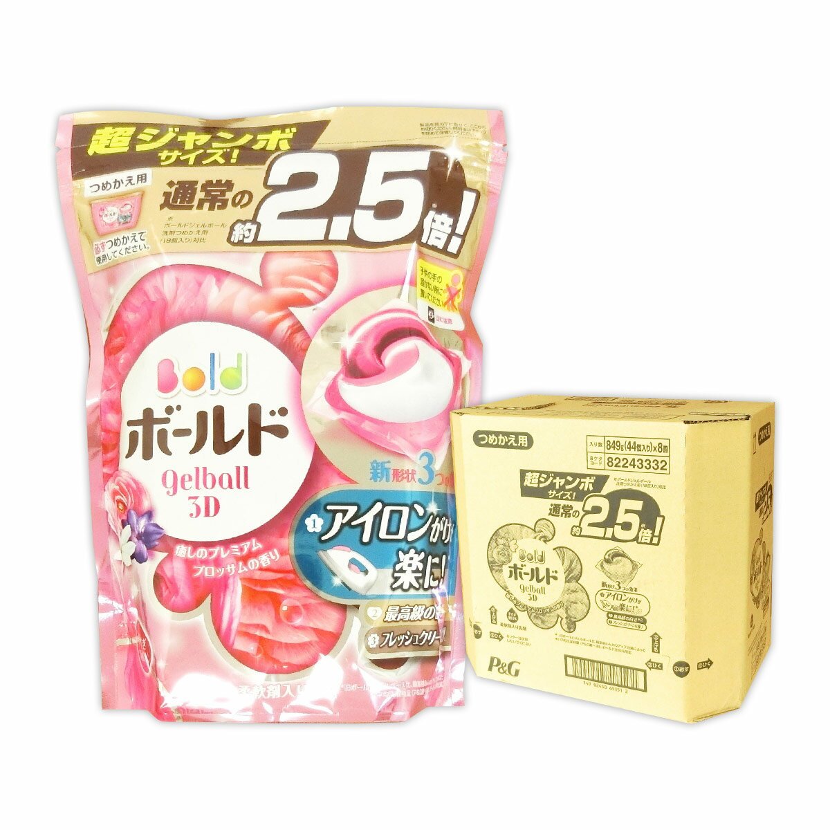 ボールド ジェルボール 3D 癒しのプレミアムブロッサムの香り つめかえ用 超ジャンボサイズ 849g × 8パック 【P&G】【82290327 yng】のサムネイル