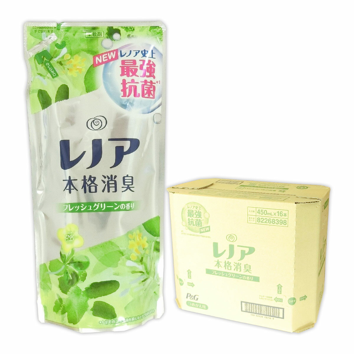 レノア本格消臭 フレッシュグリーンの香り つめかえ用 450ml × 16パック 【P&G】【82287670 kzh】