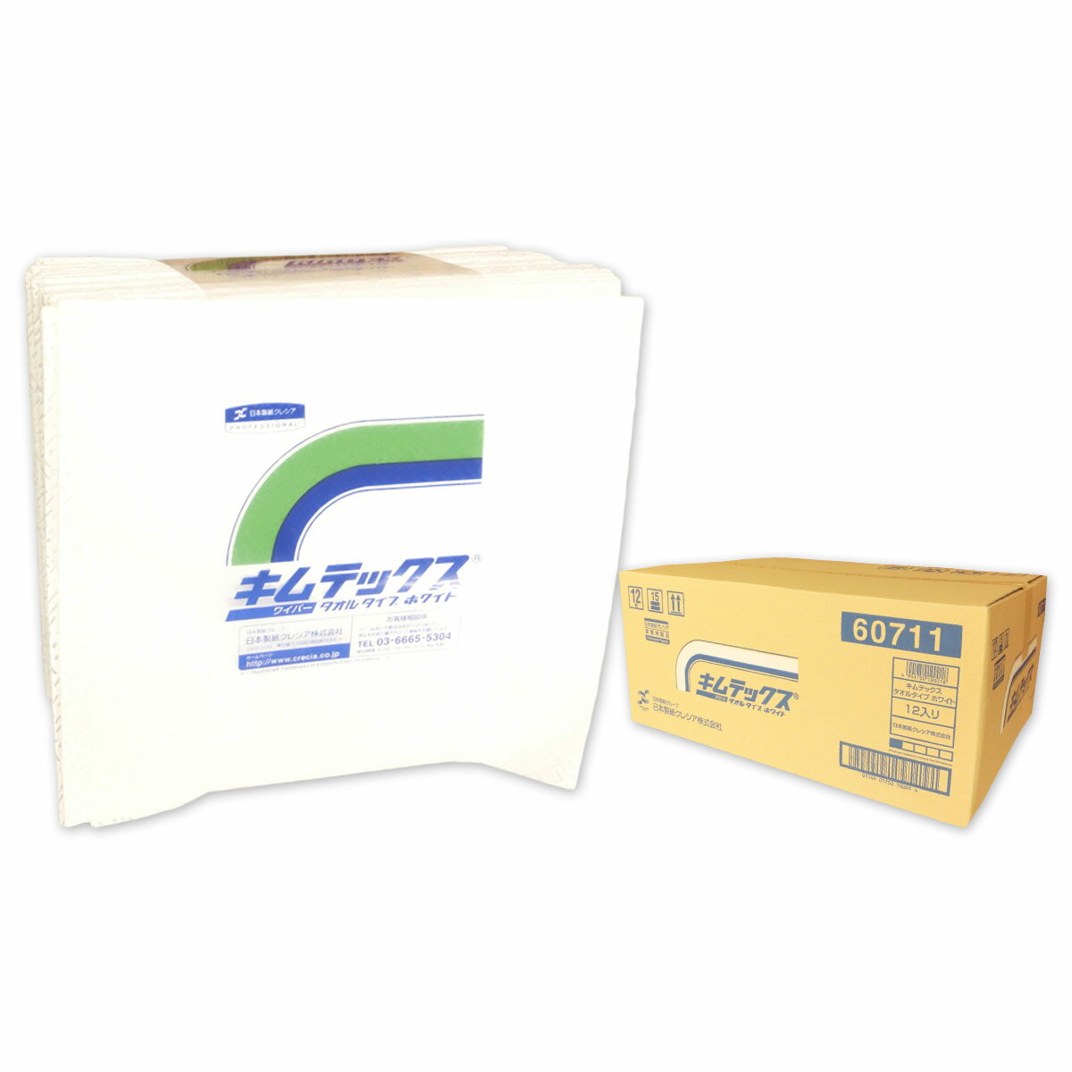 キムテックス タオルタイプ ホワイト 50枚×12束 【日本製紙クレシア 業務用 ゆう120 サイズ 佐川140サイズ】【60711】
