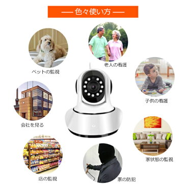 防犯カメラ ワイヤレス 遠隔 監視カメラ ベビーモニター ペットモニター WiFi無線接続可能 暗視 動体検知 IP WEB カメラ ネットワークカメラ 専用録画機不要 SDカード録画 LS-F2