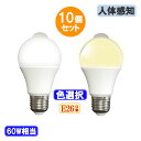 led電球 LED電球 E26 10個セット 人感センサー付き LEDセンサーライト 屋内用 7W 700LM 電球色 昼光色選択 送料無料 SDQ-7W-X-...