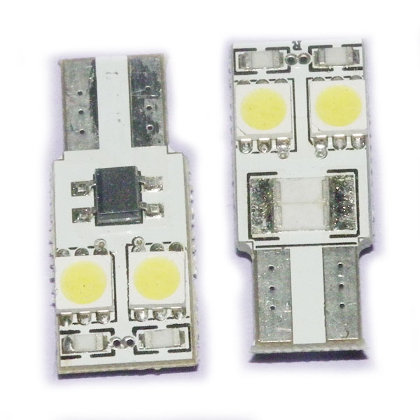 Rakuten - LEDランプ T10ウェッジ キャンセラ抵抗付き 3チップLED 4連 2面実装/白色/2個 1-7