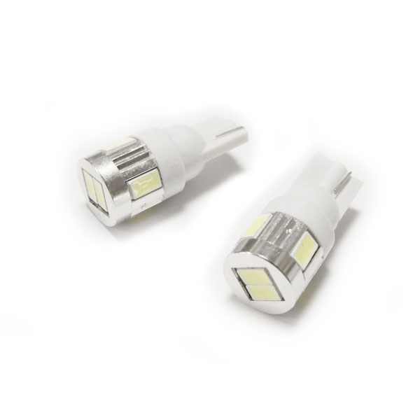 T10 LED ウェッジ球 ショートタイプ 高輝度SMD6連 5630チップ ホワイト 2個 【LED ルームランプ LEDルームランプ 汎用 12V ポジション球 ナンバー灯 アルファード ステップワゴン ヴォクシー エルグランド フリード ハイエース アクア エスティマ】 [慧光0-26]