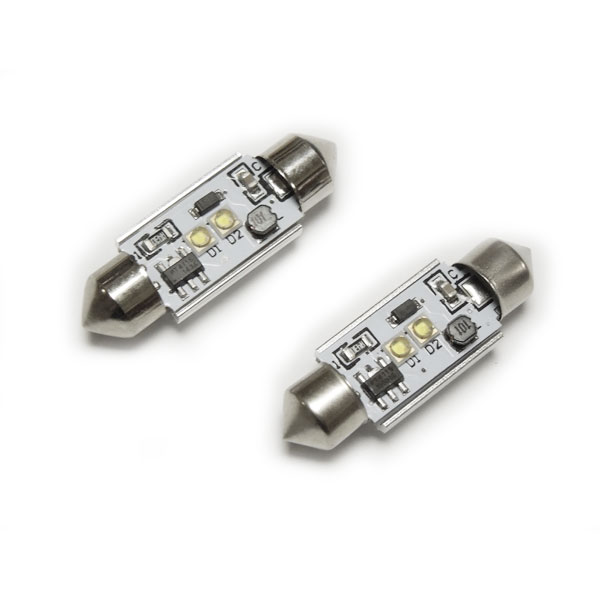 LEDルームランプ 36mm キャンセラ抵抗内蔵 高輝度LED10W 白色 2個 【LED ルームランプ LEDルームランプ 汎用 12V BMW ビーエムダブリュー BENZ ベンツ 輸入車 外車】 [慧光11-3]