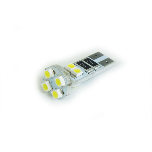 T10 LED ウェッジ球 キャンセラ抵抗内蔵 高輝度SMD8連 ホワイト 2個 【LED ルームランプ LEDルームランプ 汎用 12V ポジション球 ナンバー灯 アルファード ステップワゴン ヴォクシー エルグランド フリード ハイエース アクア エスティマ】 [慧光2-7]