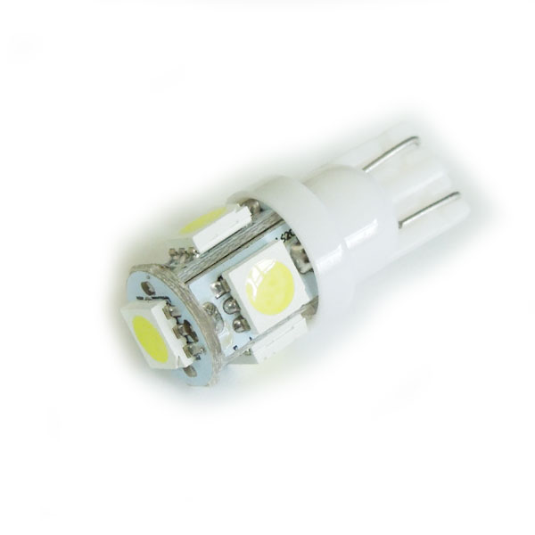 T10 LED ウェッジ球 3チップSMD5連 ホワ