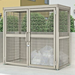 【お客様にて組立式】四国化成 ゴミストッカー AMF型 開き戸式 アルミ押出形材屋根 基本セット アンカー式 GSAMF-GA2020SC　※受注生産品※送料無料 個人宅配送不可