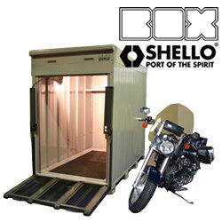 ハーレーライダーに人気！4重ロックバイクガレージ ボックスシェロー(DSH) BOXSHELLO-DSH 標準組立費・転倒防止工事費込