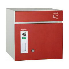 【郵便ポスト・宅配ボックス一体型】ユニソン コルディア80 戸建用宅配ボックス 宅配ポスト 前入前出 壁埋め込み/スタンド(別売) レザー調 レザーレッド色 右開きタイプ