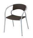 カワジュン スタッキングチェア ラタン調 (屋外使用可) グリッグチェアAD ダークブラウン VCG012AD