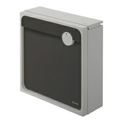 ナスタ Qual クオール 大型郵便物対応戸建郵便受箱(壁付タイプ) ライトグレー×ブラック KS-MAB1-LK-LB　W450×H450mm　送料無料