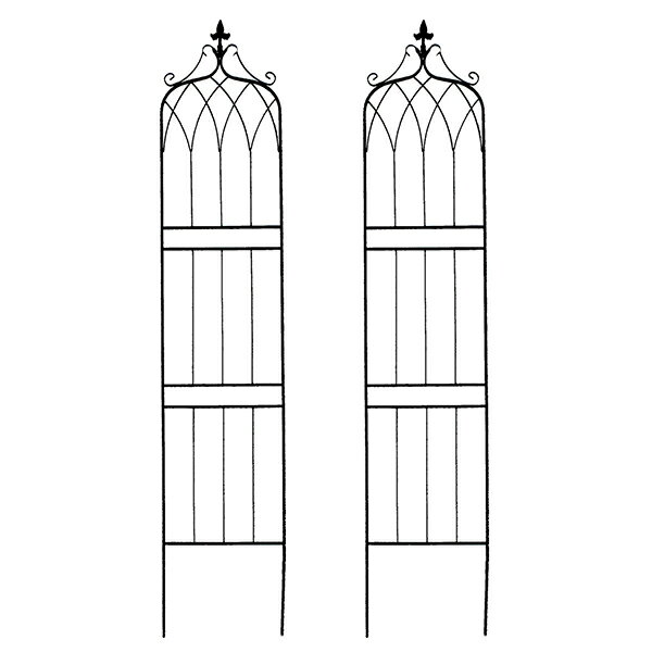 住まいスタイル アイアンフェンス200 ハイタイプdrape(ドレープ) 2枚組 ブラック
