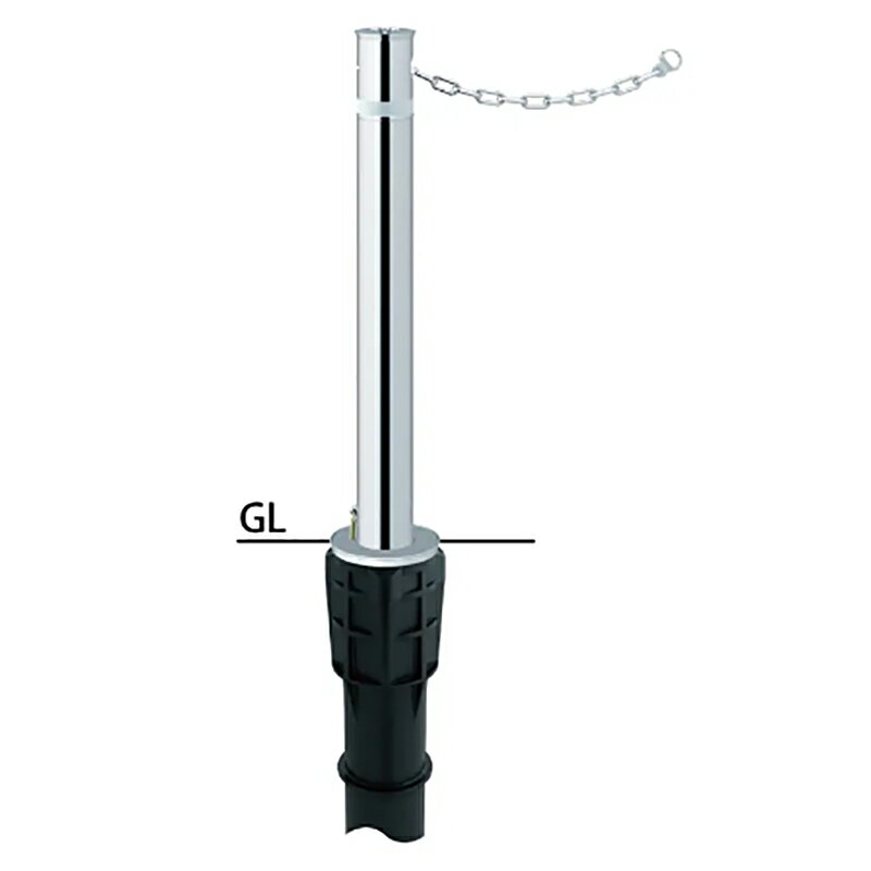 サンポール リフター φ76.3 上下式 バリアフリータイプ カギ付 クサリ内蔵 LA-8KC-BF 車止め 駐車場 ポール ステンレス