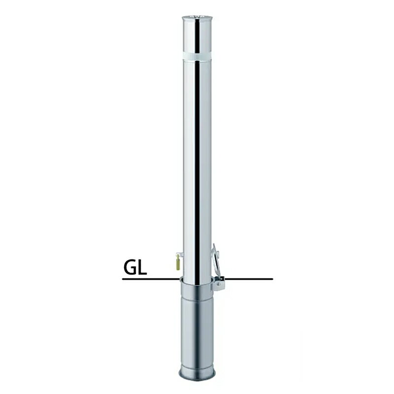 サンポール リフター Φ76.3 差込式カギ付 LA-8SK 車止め 駐車場 ポール ステンレス