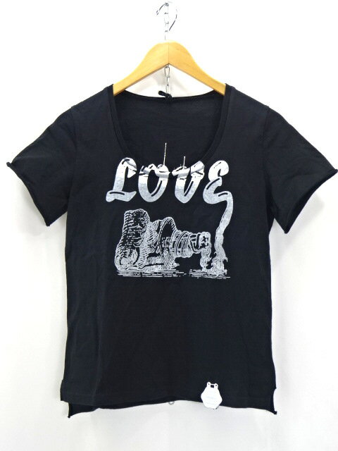 【中古】MIHARA YASUHIRO ミハラヤスヒロ Tシャツ カットソー レディース サイズ S ブラック系