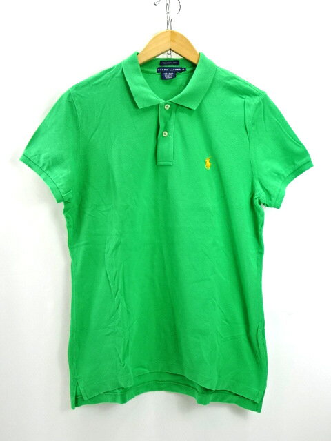 【中古】 Ralph Lauren ラルフローレン ポロシャツ 半袖 S/S ワンポイント 古着 USED ユーズド レディース トップス シャツ ボリビア製 サイズ XL グリーン系 その1