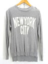 【中古】REMI RELIEF レミレリーフ NEW YORK CITY コットン ニット カットソー クルーネック スリット メンズ トップス サイズ F グレー