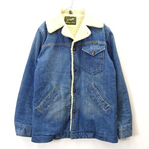 【中古】古着 Wrangler ラングラー WRANGE COAT ランチコート デニム ボア ジャケット WM1770  メンズ アウター サイズ S ブルー系