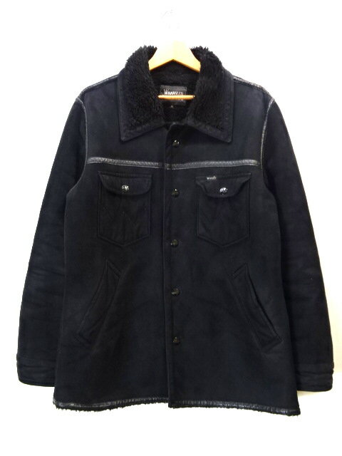 【中古】古着 Wrangler ラングラー WRANGECOAT ランチコート ボア ジャケット ポリエステル メンズ アウター サイズ M ブラック系