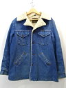 【中古】古着 70s USA製 Wrangler ラングラー WRANGE COAT ランチコート デニム ボア ジャケット ヴィンテージ 70年代 アメリカ製 メンズ アウター サイズ M インディゴ系