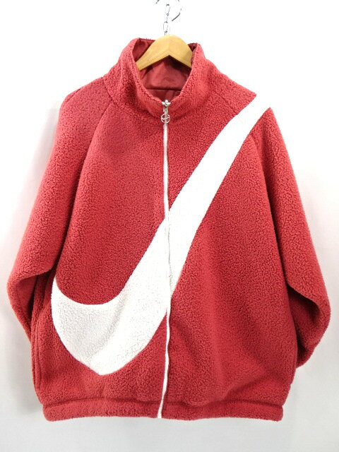 【中古】NIKE ナイキ BIG SWOOSH BOA JACKET リバーシブルジャケット フリース S サイズ ピンク