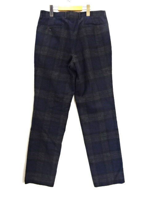 【中古】 MITSUMINE ミツミネ チェック柄 スラックス パンツ ロングパンツ ジップフライ メンズ スーツ ボトムス ネイビー系