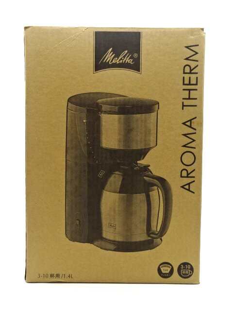 【中古】【未使用】Melitta メリタ ドリップコーヒーメーカー アロマサーモ 10杯用 ブラック JCM-1031/SZ ステンレス製　真空二重構造ポット 保温性 オートオフ コーヒーマシーン