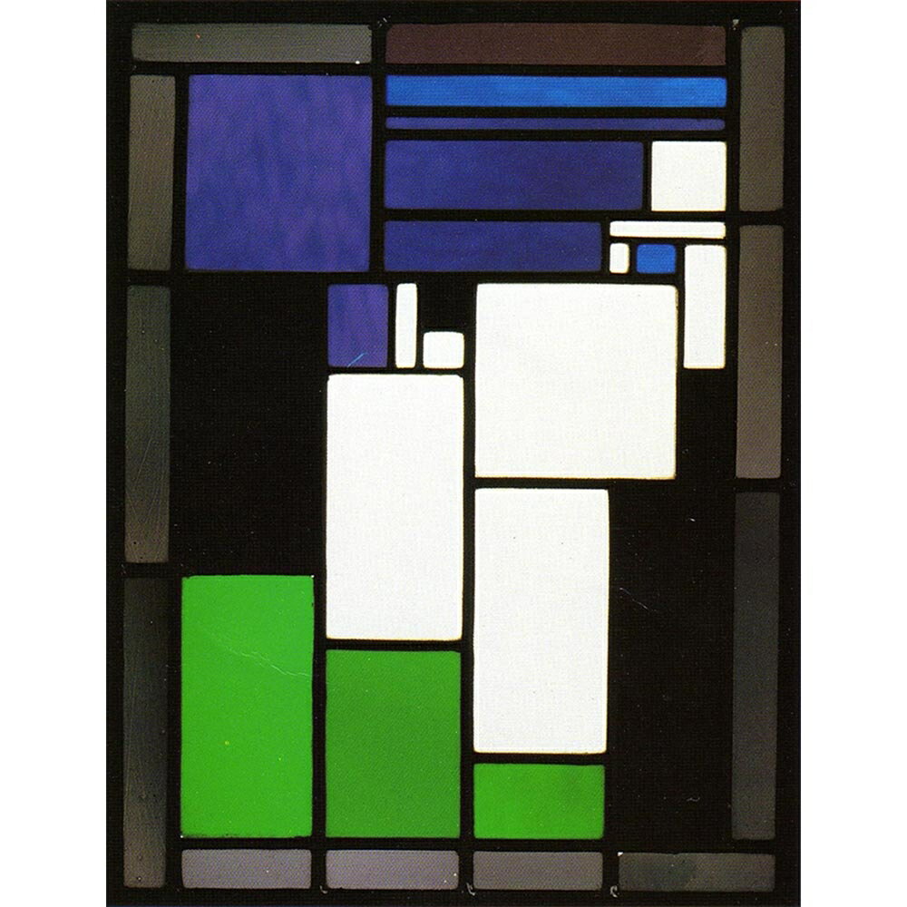 Stained glass composition Woman 【8号】 テオ・ファン・ドゥースブルフ 【 額縁が選べる 額入り 複製画 絵画 】