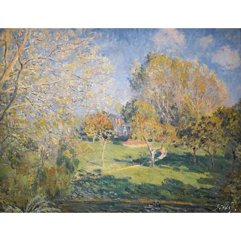 オシュデの庭 【6号】 アルフレッド・シスレー 【 額縁が選べる 額入り 複製画 絵画 】